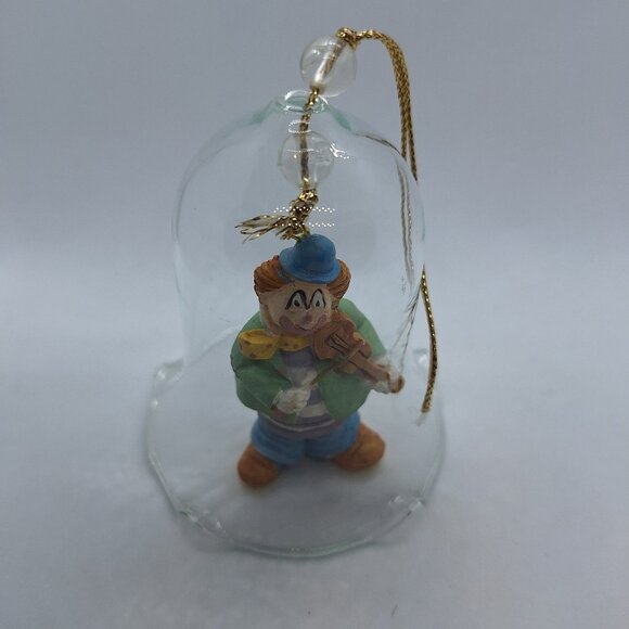Vintage JSNY Crystal "Ring In The Clowns" Bell Christmas Ornament Hand-painted - Picture 1 of 5